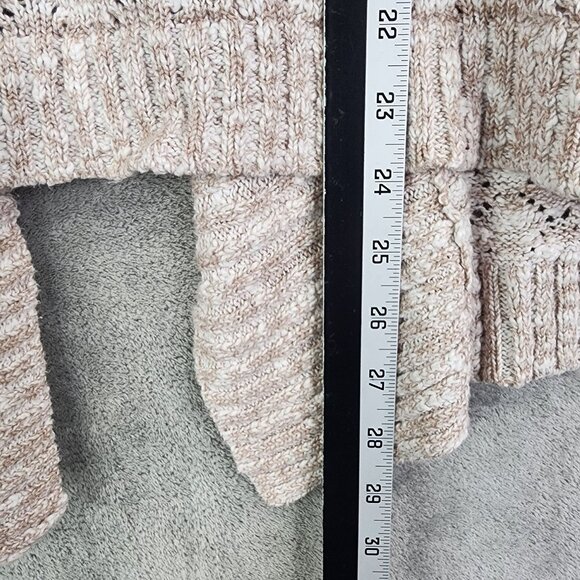 Womens Beige Belldini Open Front Knit Cardigan Sweater Short Sleeve Size L - Picture 8 of 9